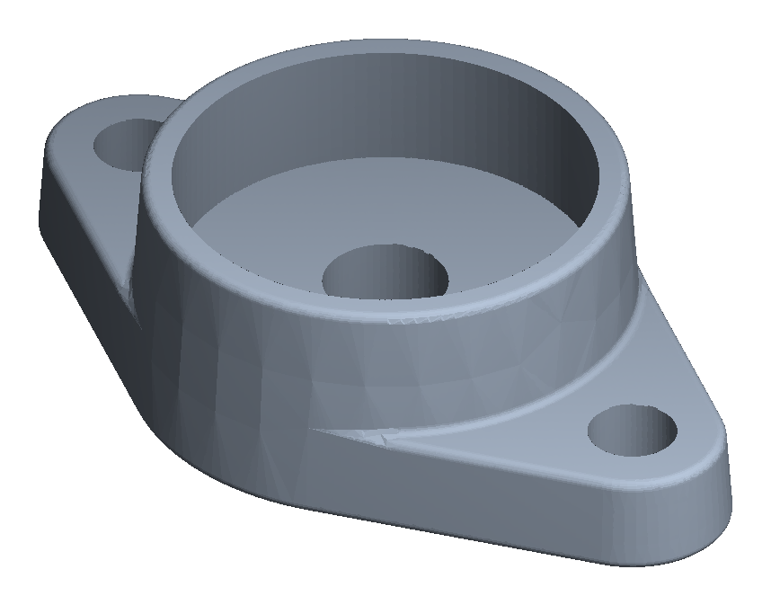 Flanged bearing housing iso view