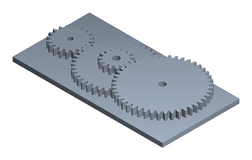 Compound gear train iso view